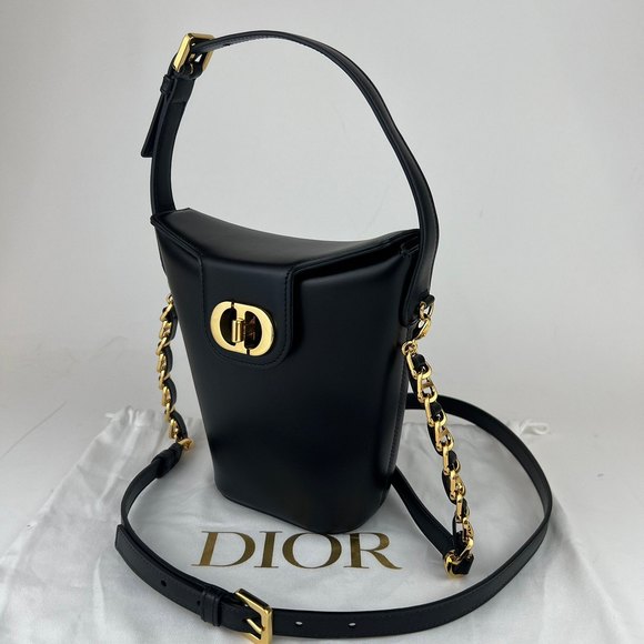 Dior  Christian Calfskin  Bag Mini Amber Shoulder Black - Picture 1 of 15